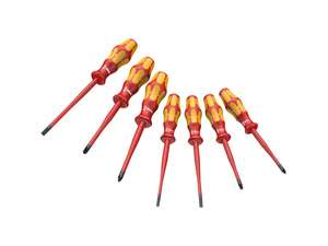 Wera 135961 Elektrikářské šroubováky Kraftform Plus VDE 160 iSS/7, izolované, extra zúžené (Sada 7 dílů)