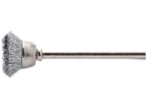Hrncový kartáč ocel stopkový 15 x 0,1 mm Lessmann 430222, vlnitý drát