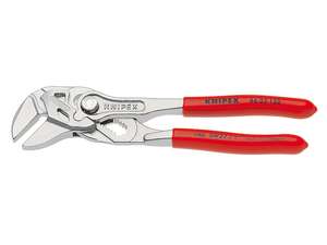 Kliešte, kliešťový kľúč 150 mm, Knipex 86 03 150 - pochrómované, plastové návleky