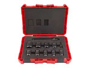 Nástrčné hlavice Shockwave 1/2" 10 ÷ 24 mm Milwaukee, prodloužené. Sada 11 ks