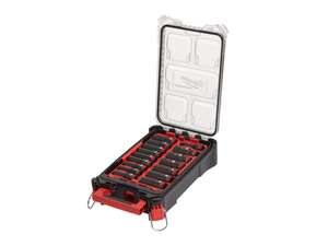 Sada rázových nástrčných nástavců 1/2" Packout Milwaukee 10-24 mm prodloužené (16 ks)