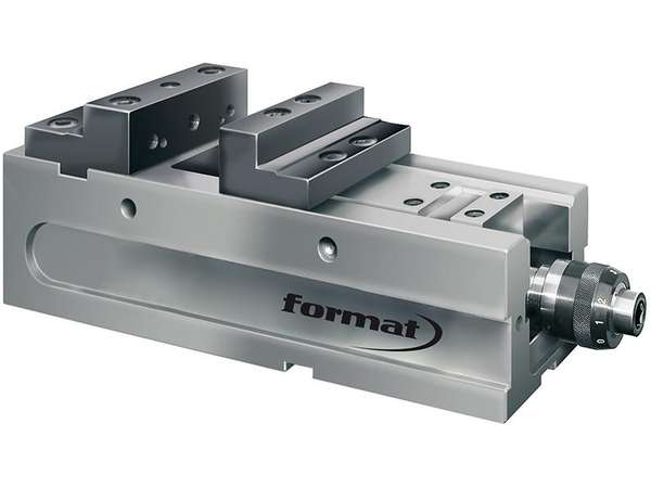 Kompaktný presný NC zverák Format FKG-L so stupňovitými čeľusťami 125 mm