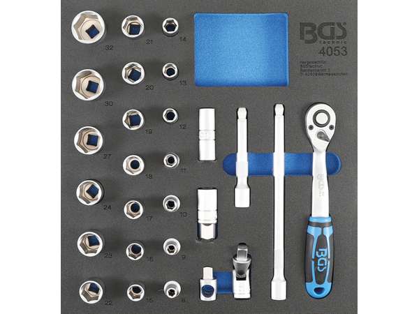 Náraďový modul 2/3 - BGS104053 Gola sada 1/2" 27 dielov 8 ÷ 32 mm