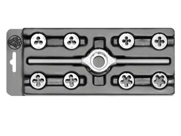 Závitové kruhové čeľuste v sade Bučovice Tools MINI-1, HSS (M3 - M12)