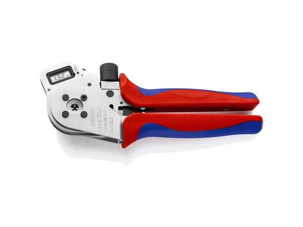 Štvortrnové digitálne lisovacie kliešte 250 mm Knipex 97 52 65 DG A pre sústružené kontakty