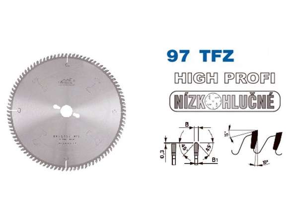 Pílový kotúč s SK pr. 300 x 3,2/2,2 x 30 - 96 TFZ, typ HP 22 5397