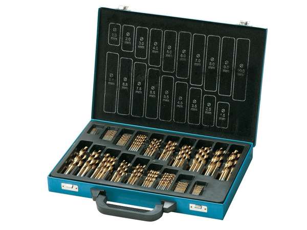 Špirálové vrtáky HSS Bernardo pr. 1 ÷ 10 mm TiN (Sada 170 dielov)