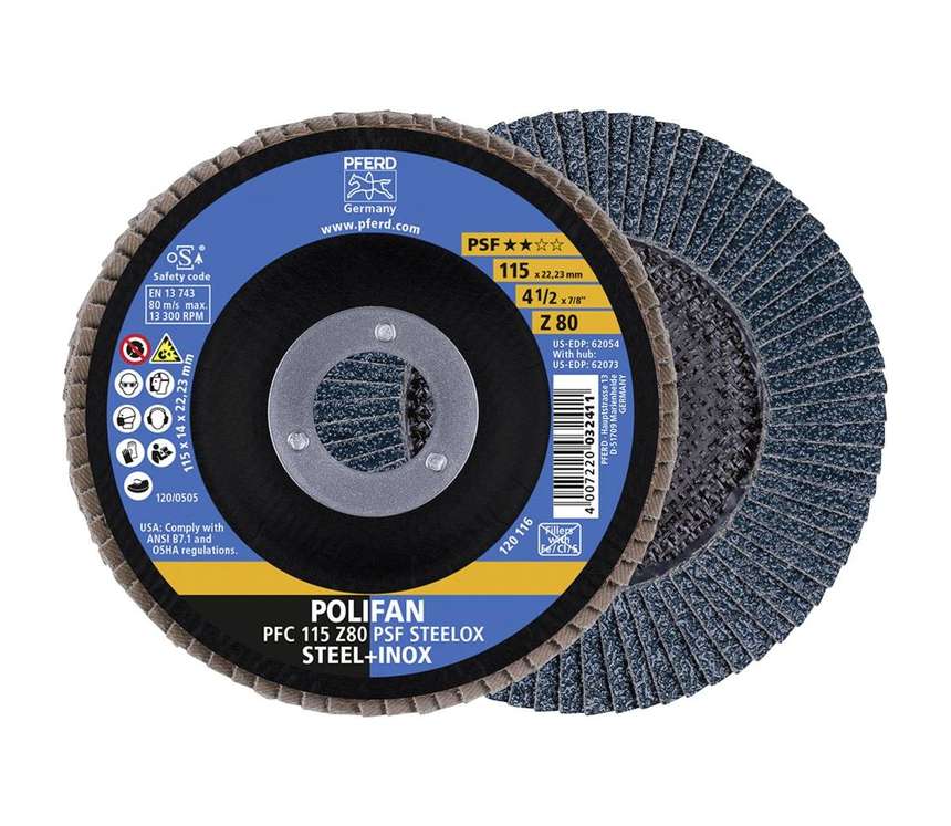 Lamelový brusný kotouč PFC 115 Z 80 PSF/22,23. PFERD - PSF ZIRKON