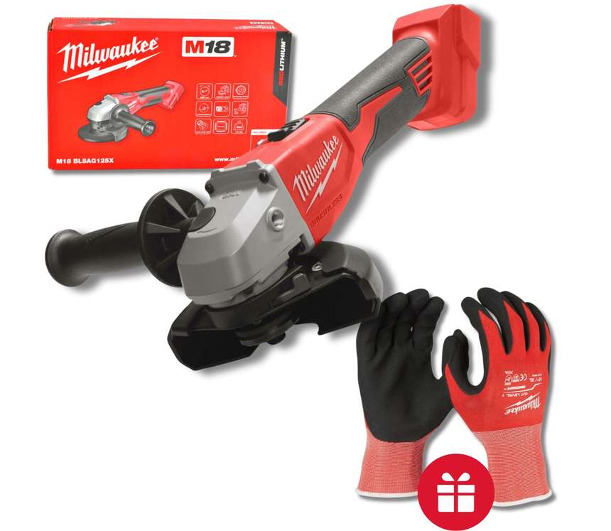 Aku úhlová bruska 125 mm Milwaukee M18 BLSAG125X-0 s posuvným spínačem, bez Aku, 4933492643