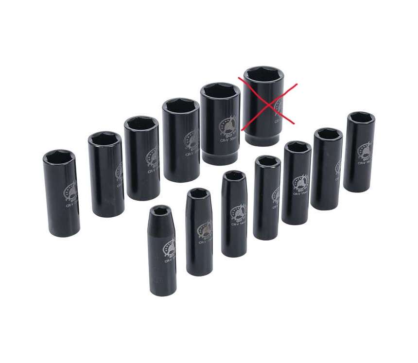 VÝPRODEJ hlavice nástrčné 1/2" 10-30 mm, tvrzené, 12 dílů