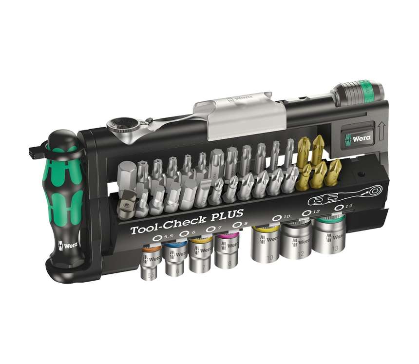 Wera 056490 Bity, hlavice a račňa 1/4" Zyklop Tool-Check PLUS s držiakom 889/4/1 K (Sada 40 dielov)