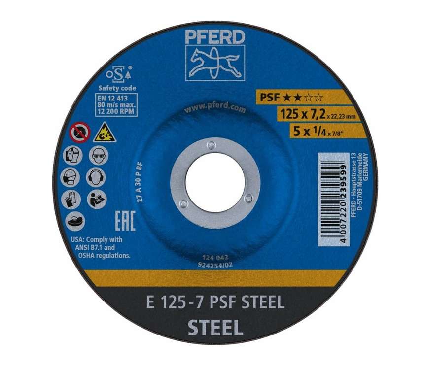Univerzálne brúsne kotúče Pferd E 125-7 PSF STEEL (5 ks)