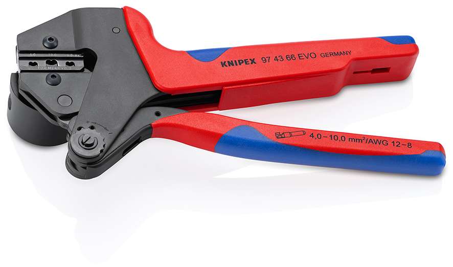 Krimpovací systémové kleště 200 mm Knipex 97 43 66 EVO pro konektory MC4 Multi-Connect