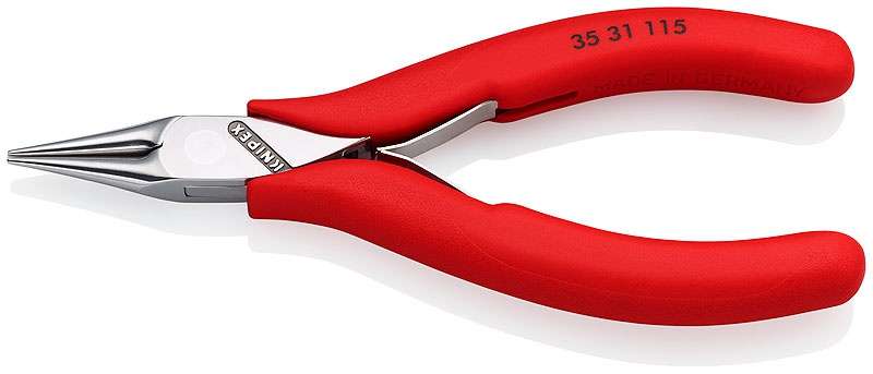 Montážní kleště pro elektroniku 115 mm KNIPEX 35 31 115 - leštěná hlava, plastové návleky