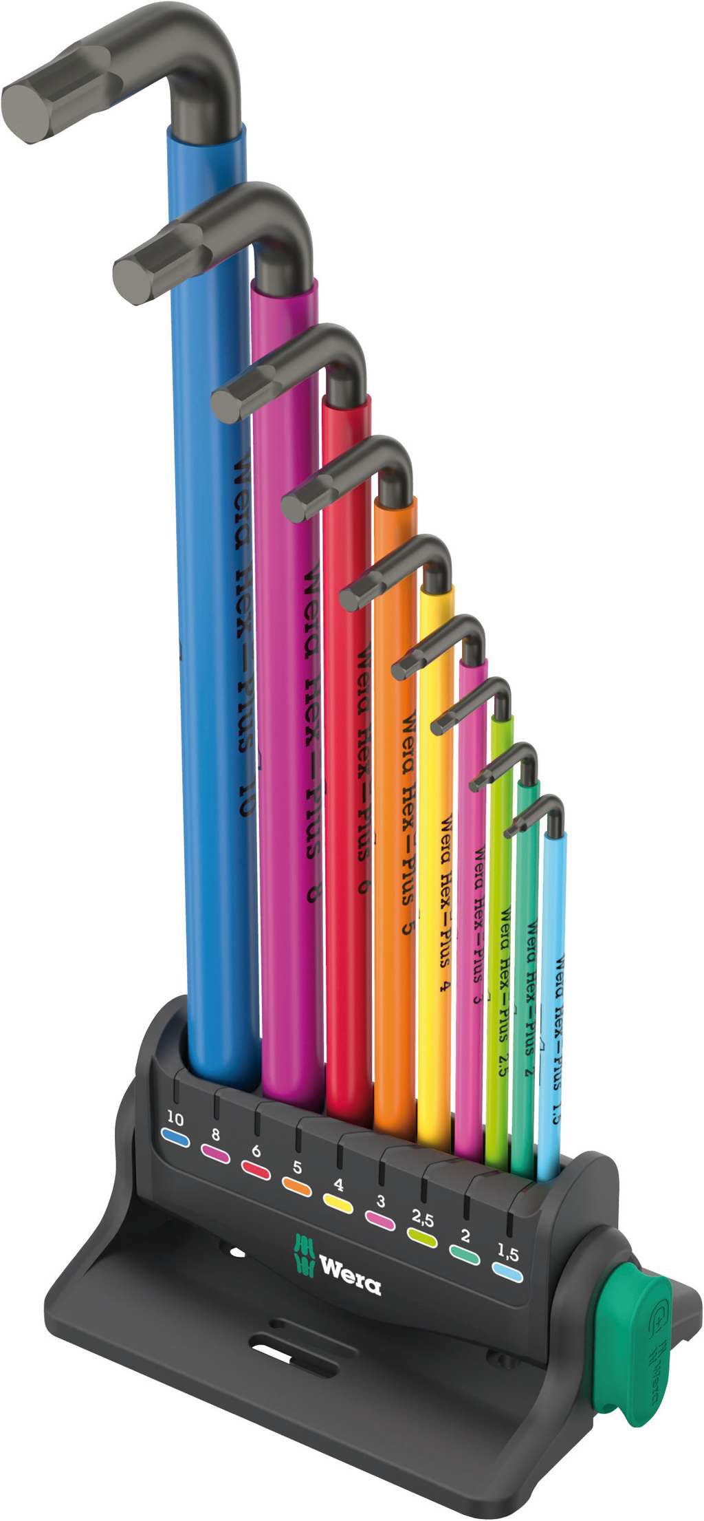 Wera 133165 Zástrčné klíče inbus 950/9 Hex-Plus Multicolour 3, BlackLaser (Sada 9 dílů)