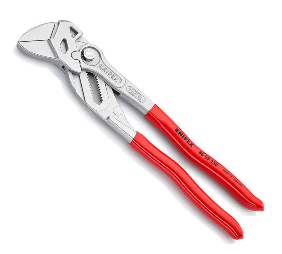 Klešťový klíč 250 mm, Knipex 86 03 250 SB - pochromováno, plastové návleky