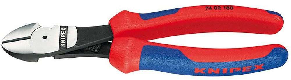 Silové boční štípací kleště 180 mm KNIPEX 74 02 180 - leštěná hlava, vícesložkové návleky